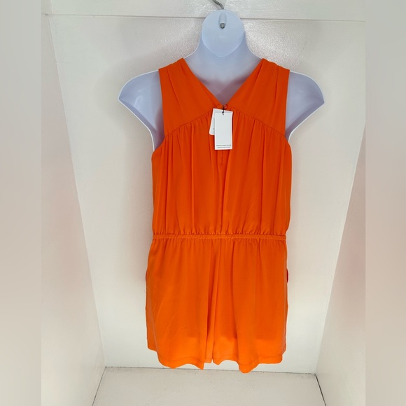 Equipment Femme NWT Lamara Sleeveless Silk Romper Size Large Orange Luxury - Picture 8 of 14